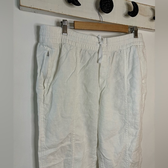 Athleta Cabo White Linen Drawstring Jogger Pants - Picture 12 of 13
